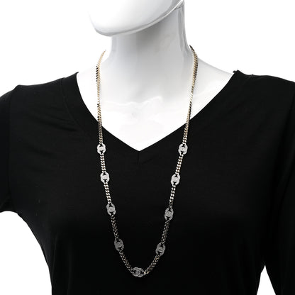 Chanel Crystal Chain CC Necklace Gold Silver 2 of 6