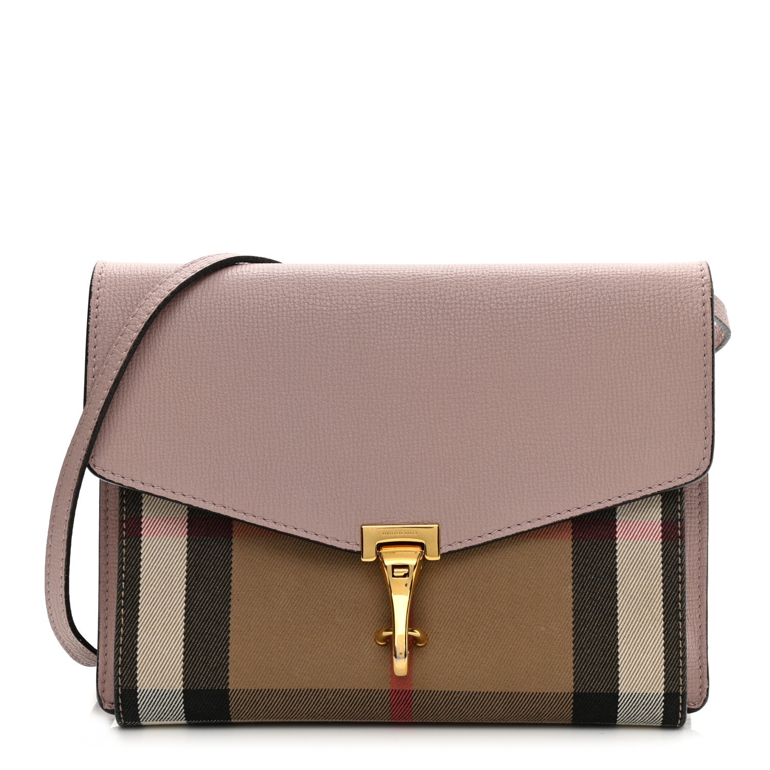 Burberry Derby Calfskin House Check Small Macken Crossbody Bag Pale Orchid 1 of 20