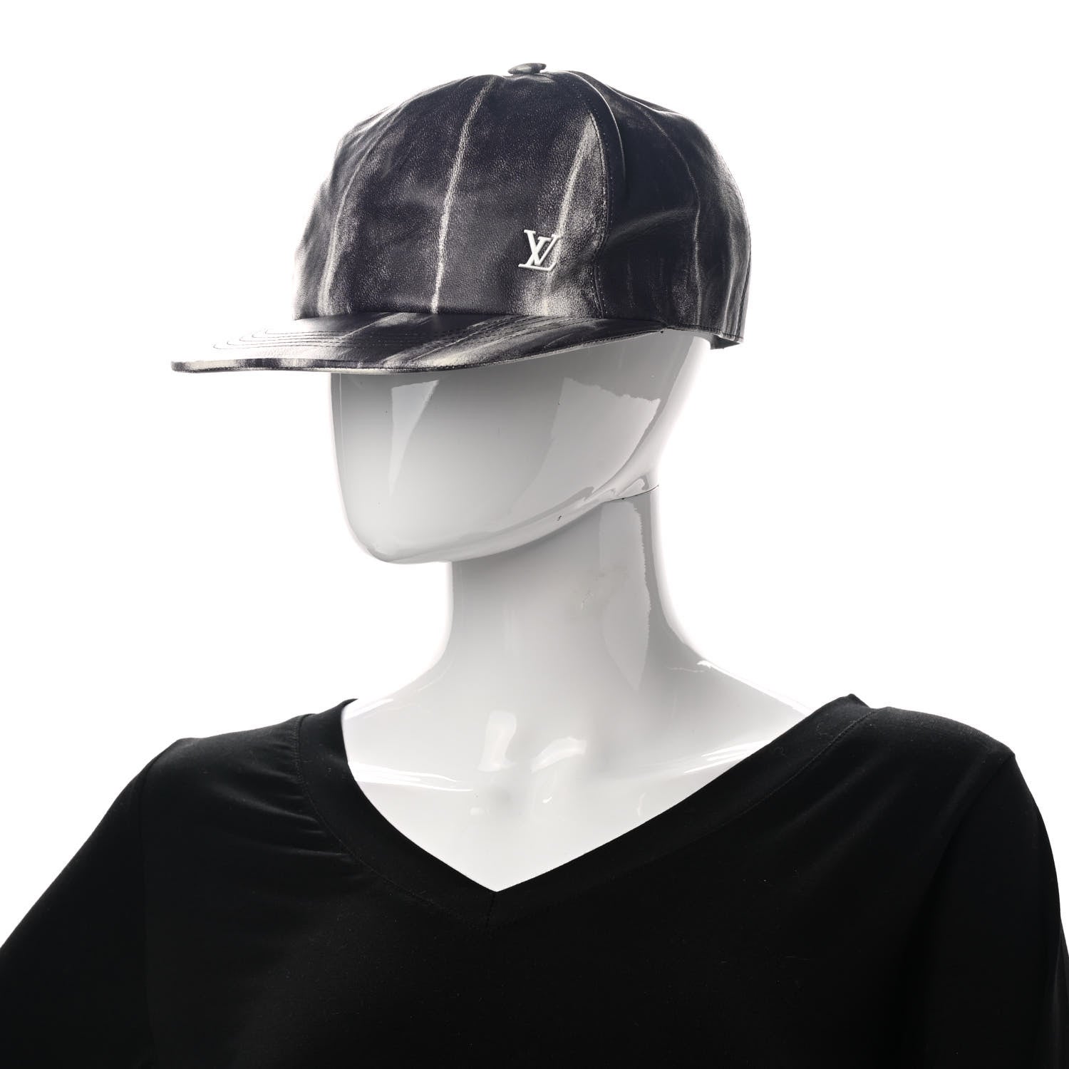 Louis Vuitton Lambskin LV Tie Dye Cap 60 Black White 2 of 8