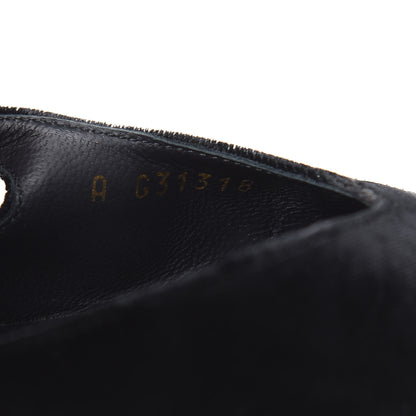 Chanel Velvet Grosgrain Cap Toe CC Slingback Pumps 37 Black 9 of 10