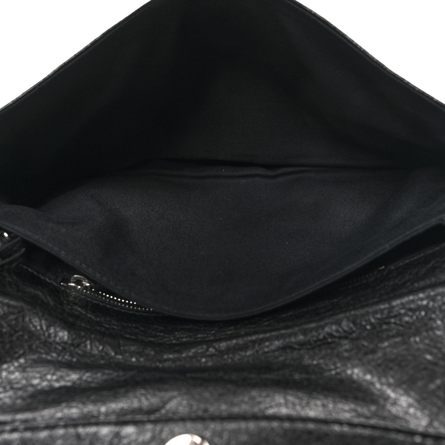 Balenciaga Agneau Silver Metallic Edge Hardware Envelope Clutch Black 6 of 12