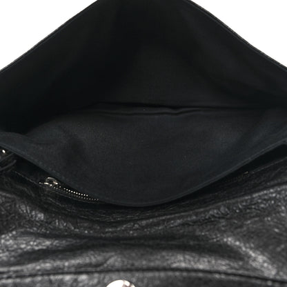 Balenciaga Agneau Silver Metallic Edge Hardware Envelope Clutch Black 6 of 12
