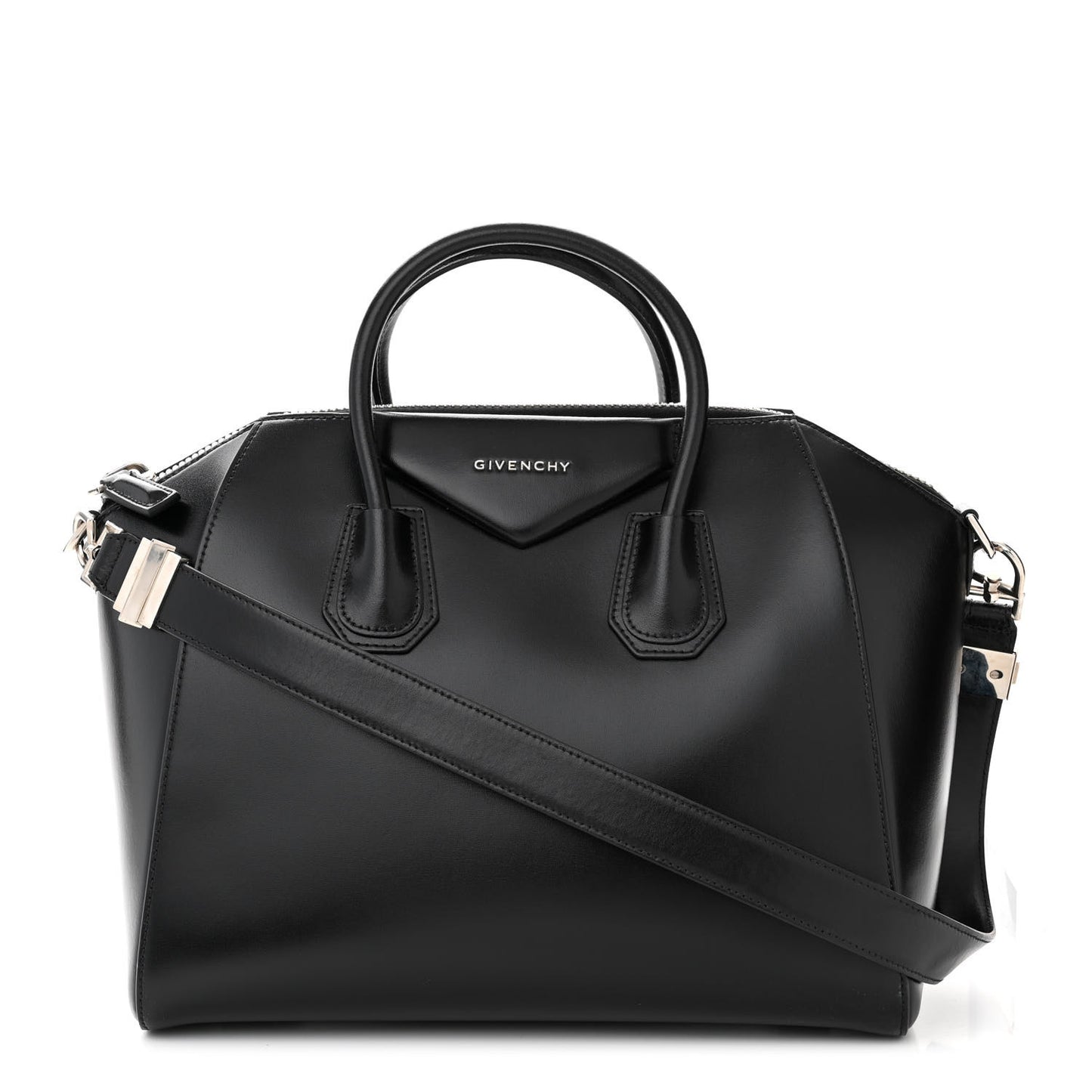 Shiny Lord Calfskin Medium Antigona Black