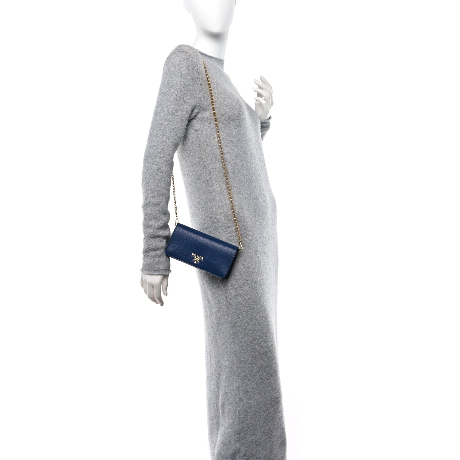 Prada Vitello Move Mini Crossbody Bag Bleuette 2 of 11