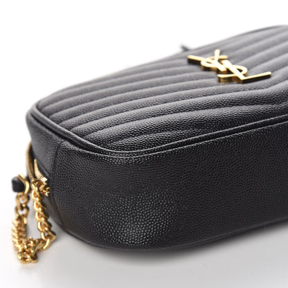 Saint Laurent Grain De Poudre Matelasse Monogram Mini Lou Camera Bag Black 8 of 11