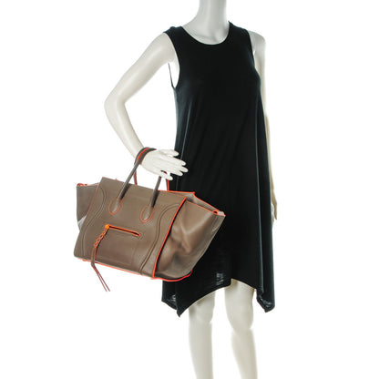 Celine Supple Calfskin Medium Phantom Luggage Grey Orange 2 of 9
