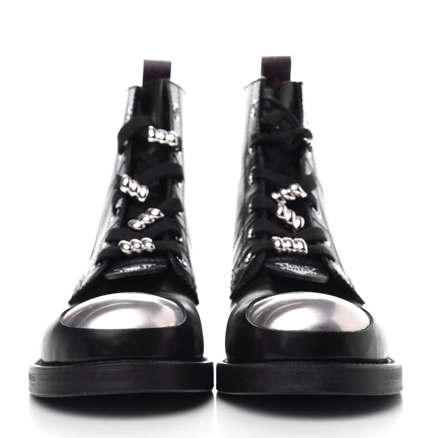 Calfskin Metropolis Flat Ranger Boots 37 Black