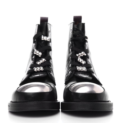 Louis Vuitton Calfskin Metropolis Flat Ranger Boots 37 Black 2 of 10