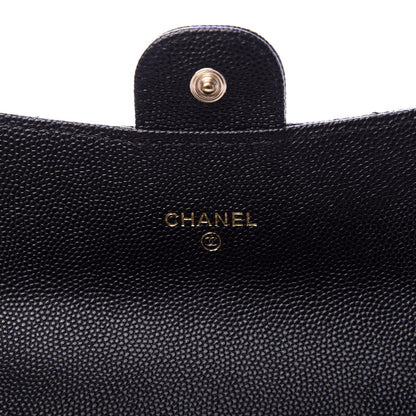 Chanel Caviar Quilted Medium Gusset Flap Wallet Black 6 of 8