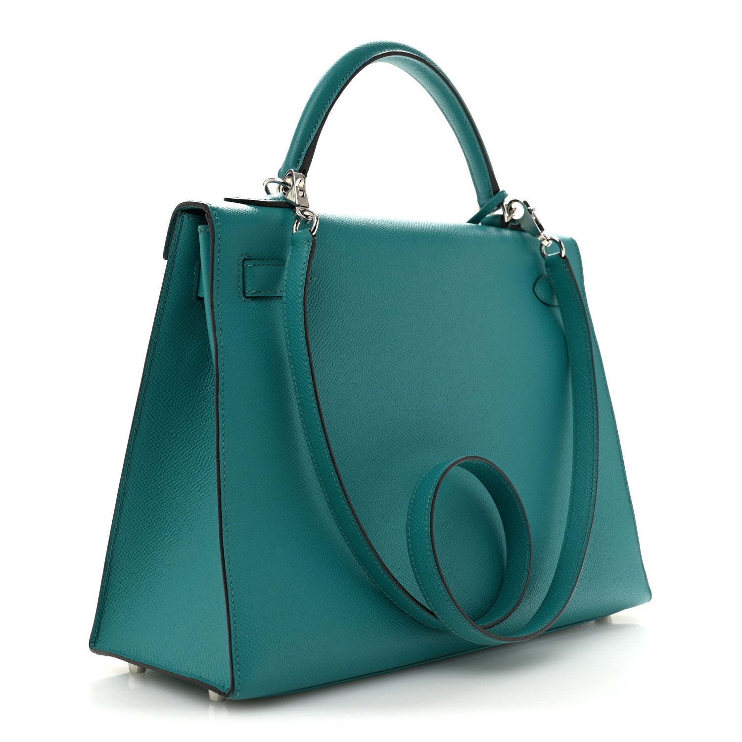 Hermes Epsom Kelly Sellier 32 Bleu Paon 3 of 13