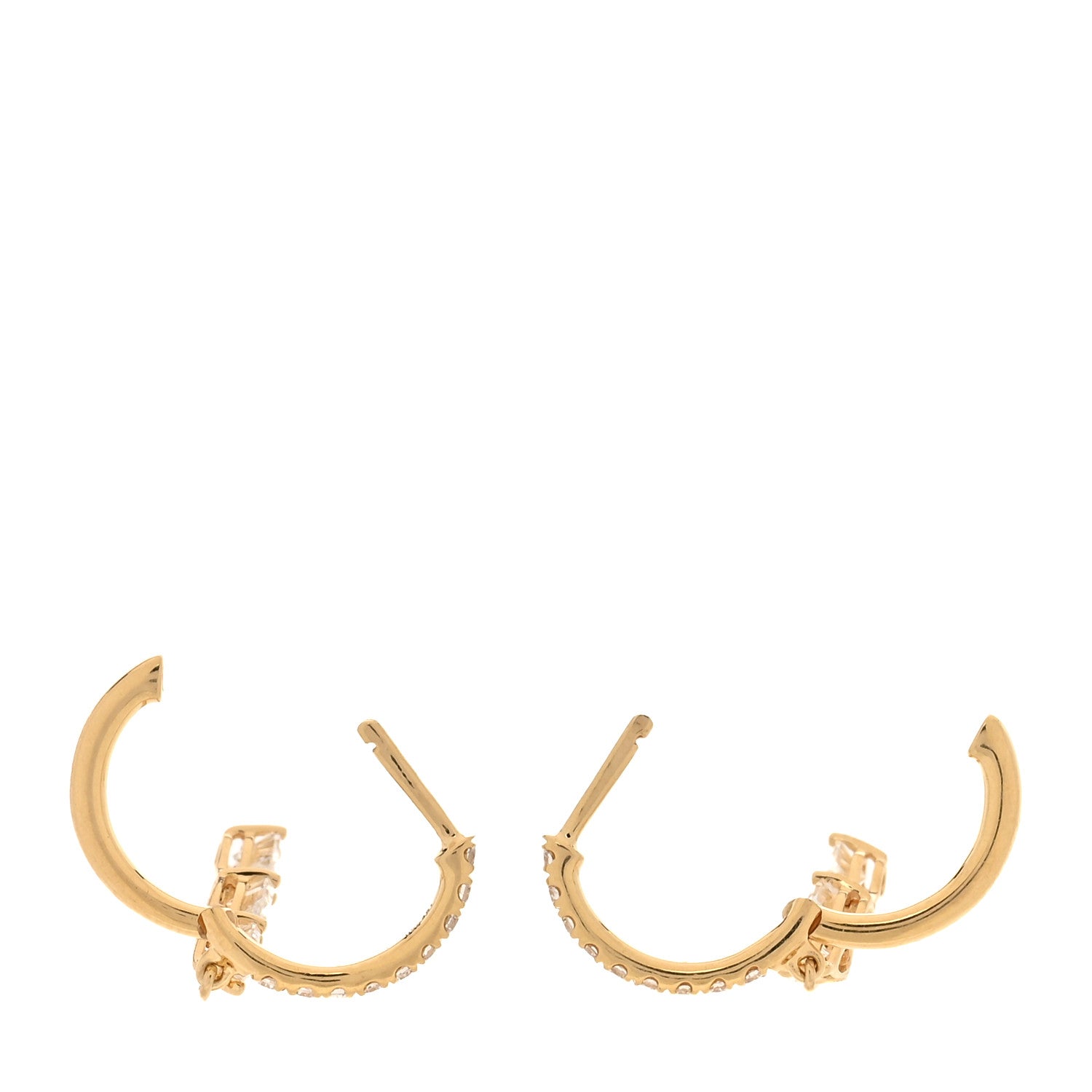 Anita Ko 18K Yellow Gold Diamond Pear Huggie Drop Earrings 3 of 4