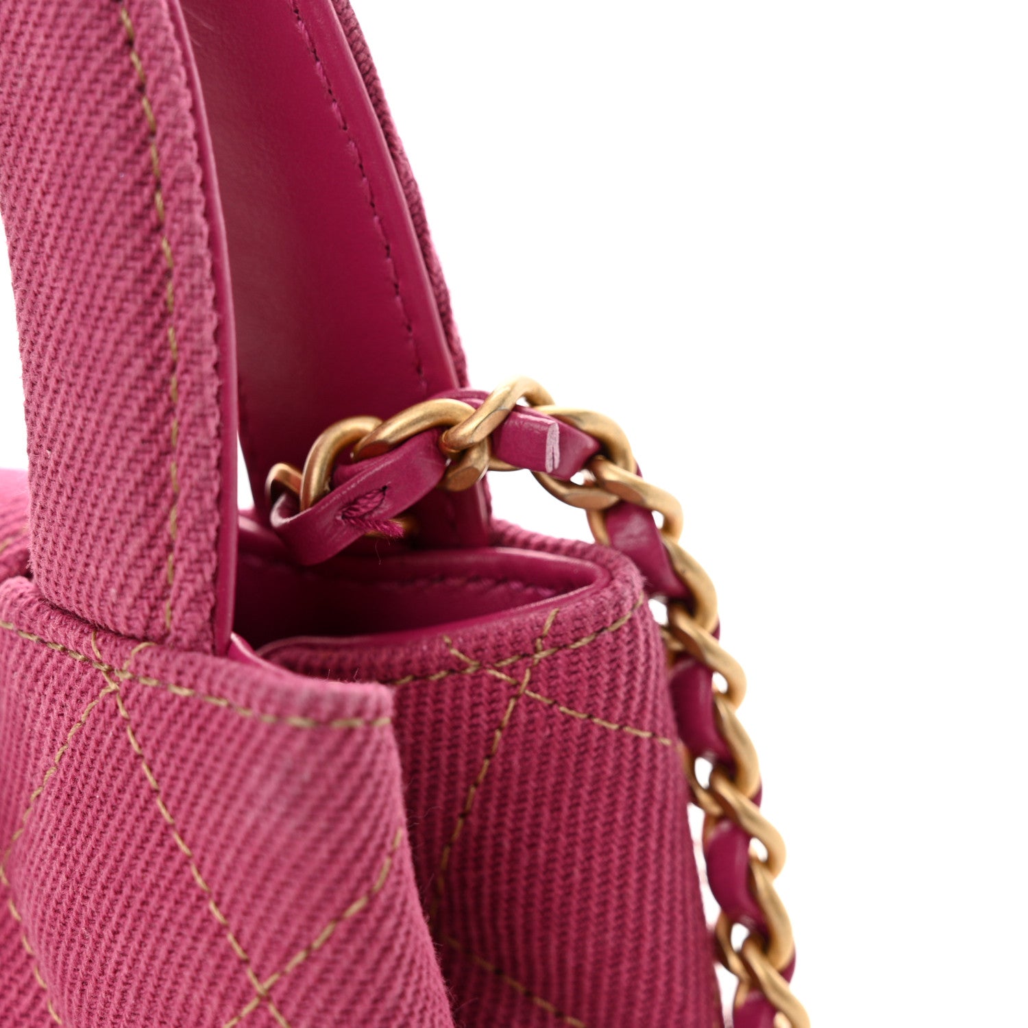 Chanel Denim Quilted Nano Kelly Shopper Fuchsia 14 of 15