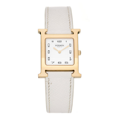 Hermes Stainless Steel Epsom 26mm Heure H Hour Quartz Watch Blanc 1 of 5