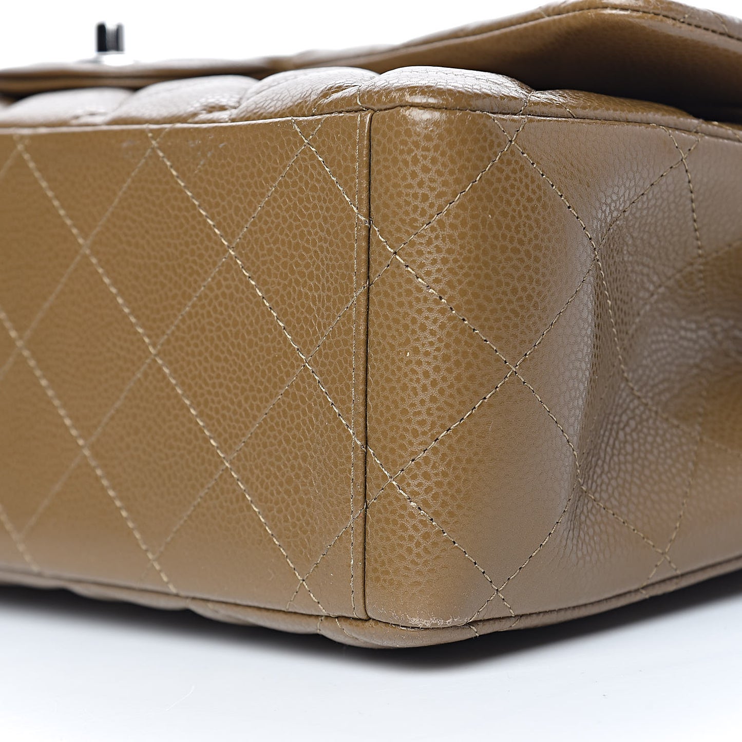 Caviar Quilted Maxi Double Flap Brown