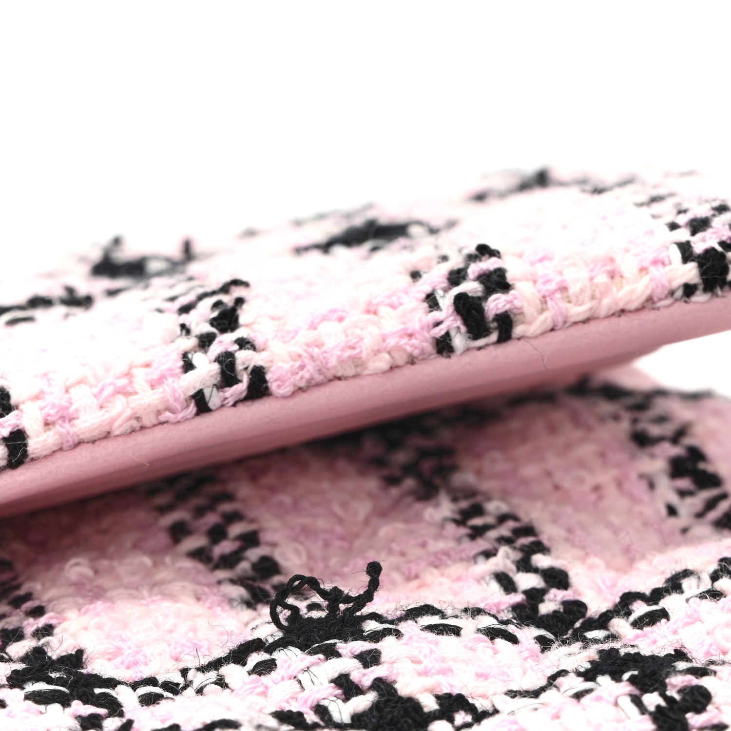 Chanel Tweed Quilted Small Double Flap Pink Black 11 of 12
