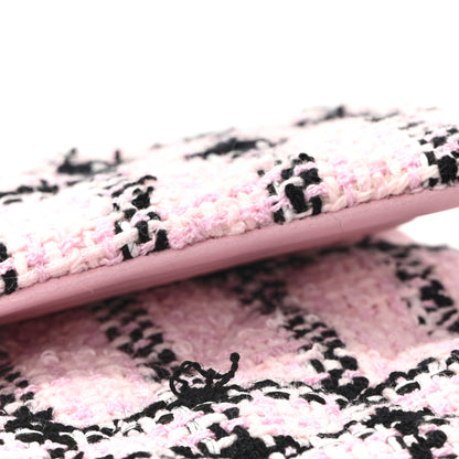 Chanel Tweed Quilted Small Double Flap Pink Black 11 of 12