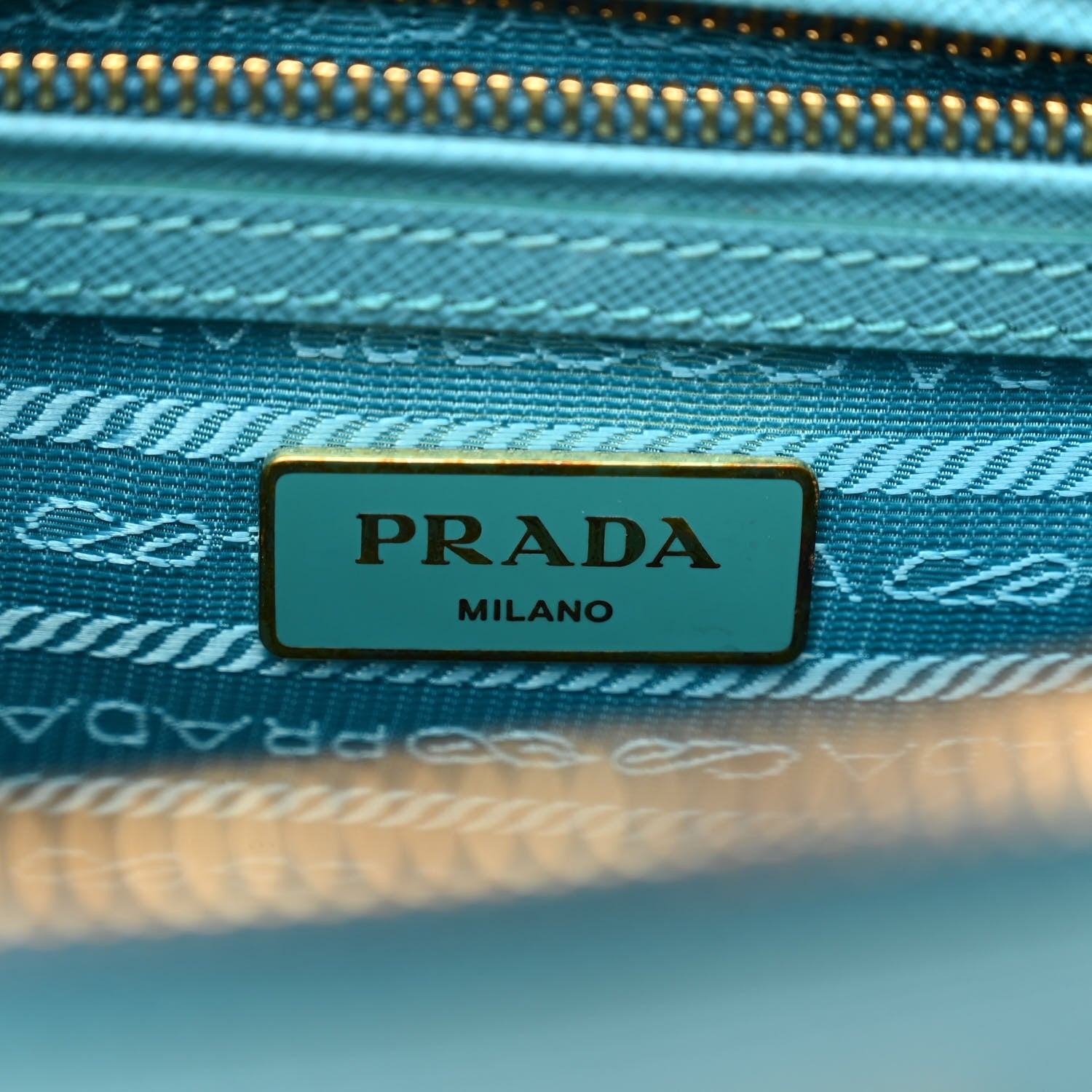 Prada Saffiano Lux Mini Galleria Double Zip Tote Turchese 6 of 10