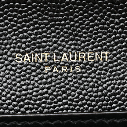 Saint Laurent Grain De Poudre Monogram Cassandra Chain Wallet Black 6 of 11