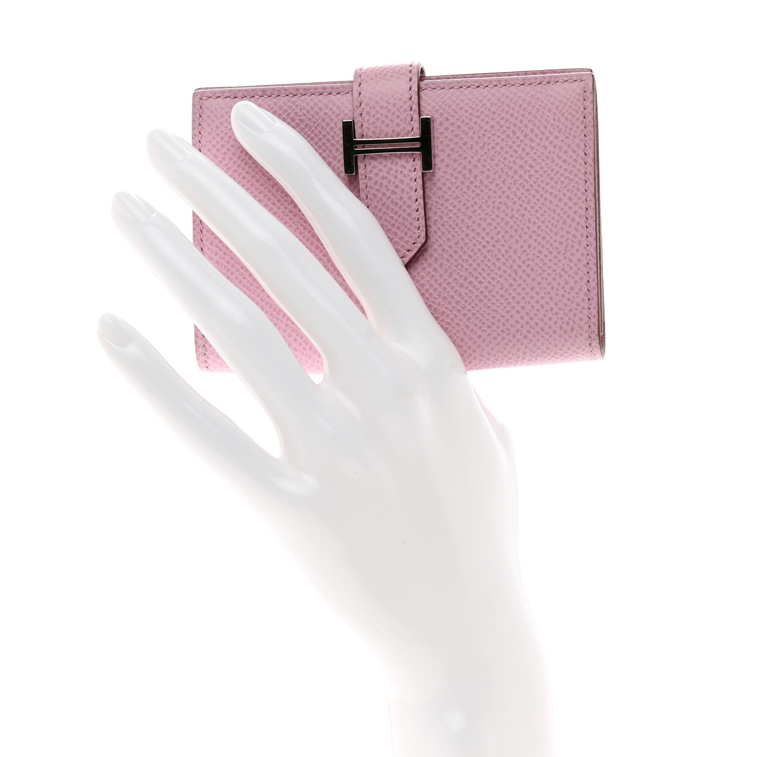 Hermes Epsom Bearn Card Holder Wallet Mauve Sylvestre 2 of 7