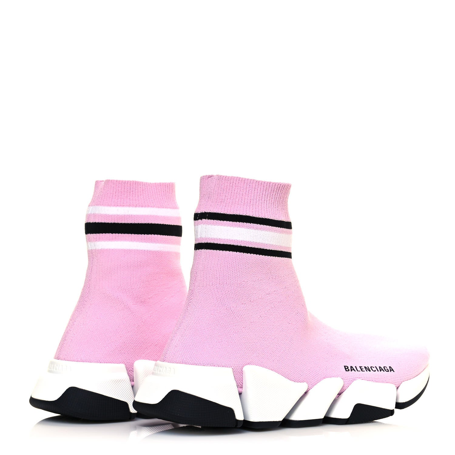 Balenciaga Technical 3D Recycled Knit Striped Womens Speed 2.0 Sneakers 38 Sweet Lilac Multicolor 4 of 7