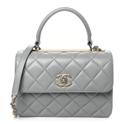 Chanel Lambskin Quilted Mini Trendy CC Dual Handle Flap Bag Light Grey 1 of 10