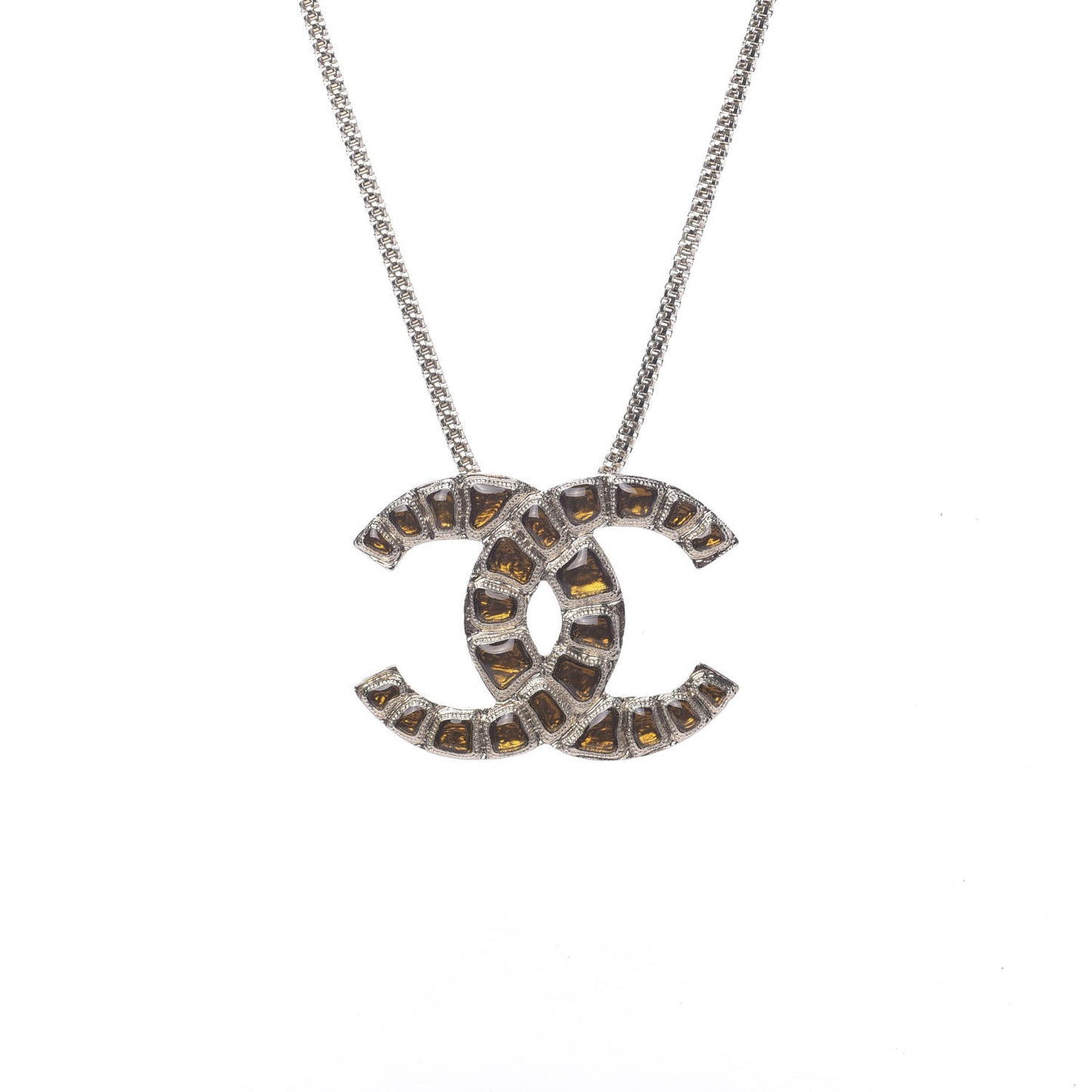 Resin Along The Nile CC Pendant Necklace Gold Orange
