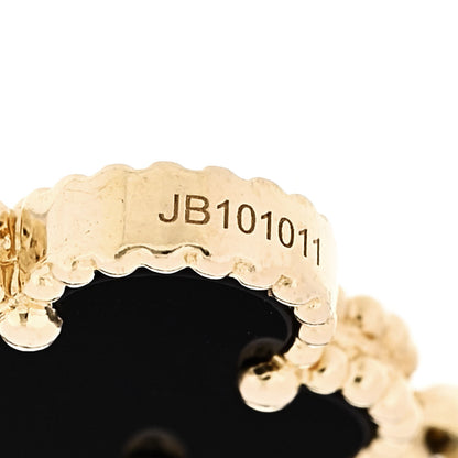 Van Cleef & Arpels 18K Yellow Gold Black Onyx 5 Motifs Vintage Alhambra Bracelet 5 of 6