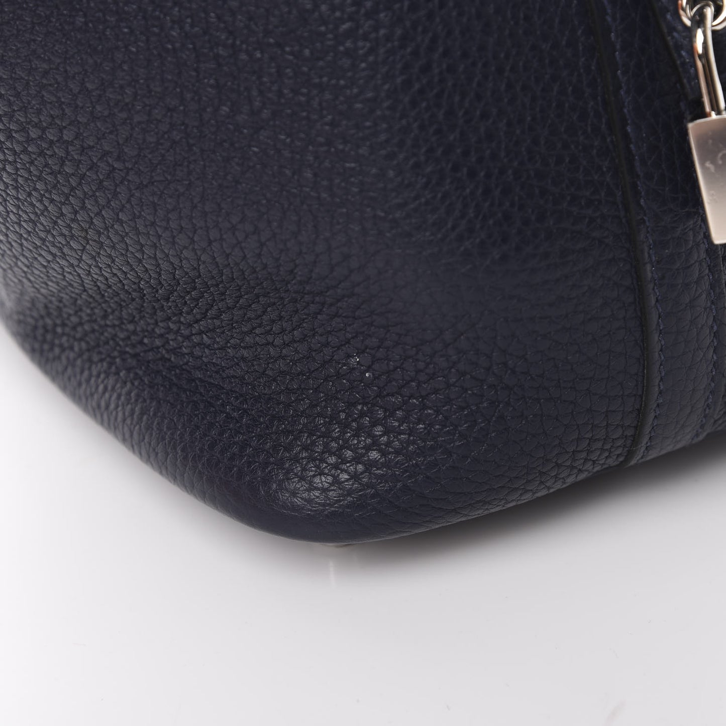 Taurillon Clemence Swift Eclat Picotin Lock 18 PM Bleu Nuit Rose Pourpre