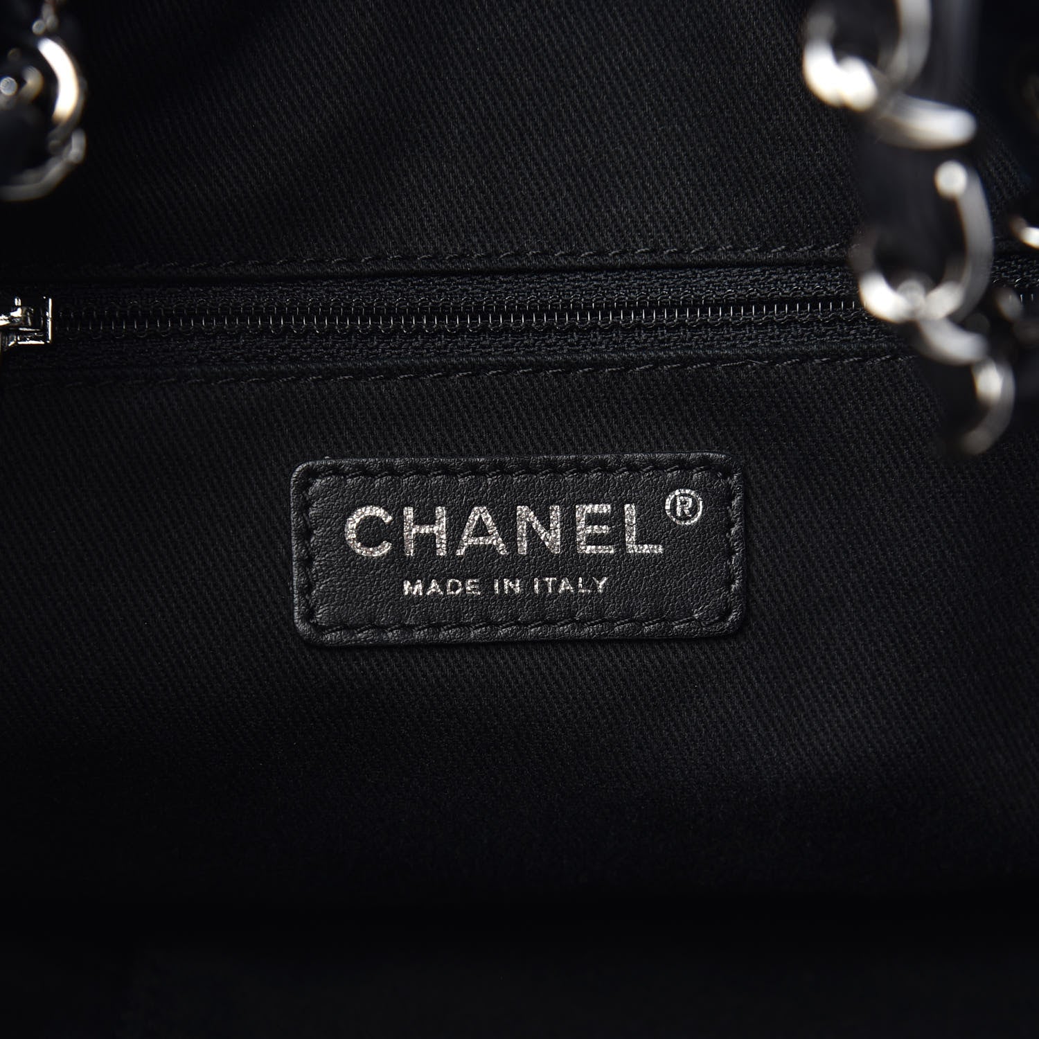 Chanel Lambskin Stitched Expandable Tote Navy 6 of 11