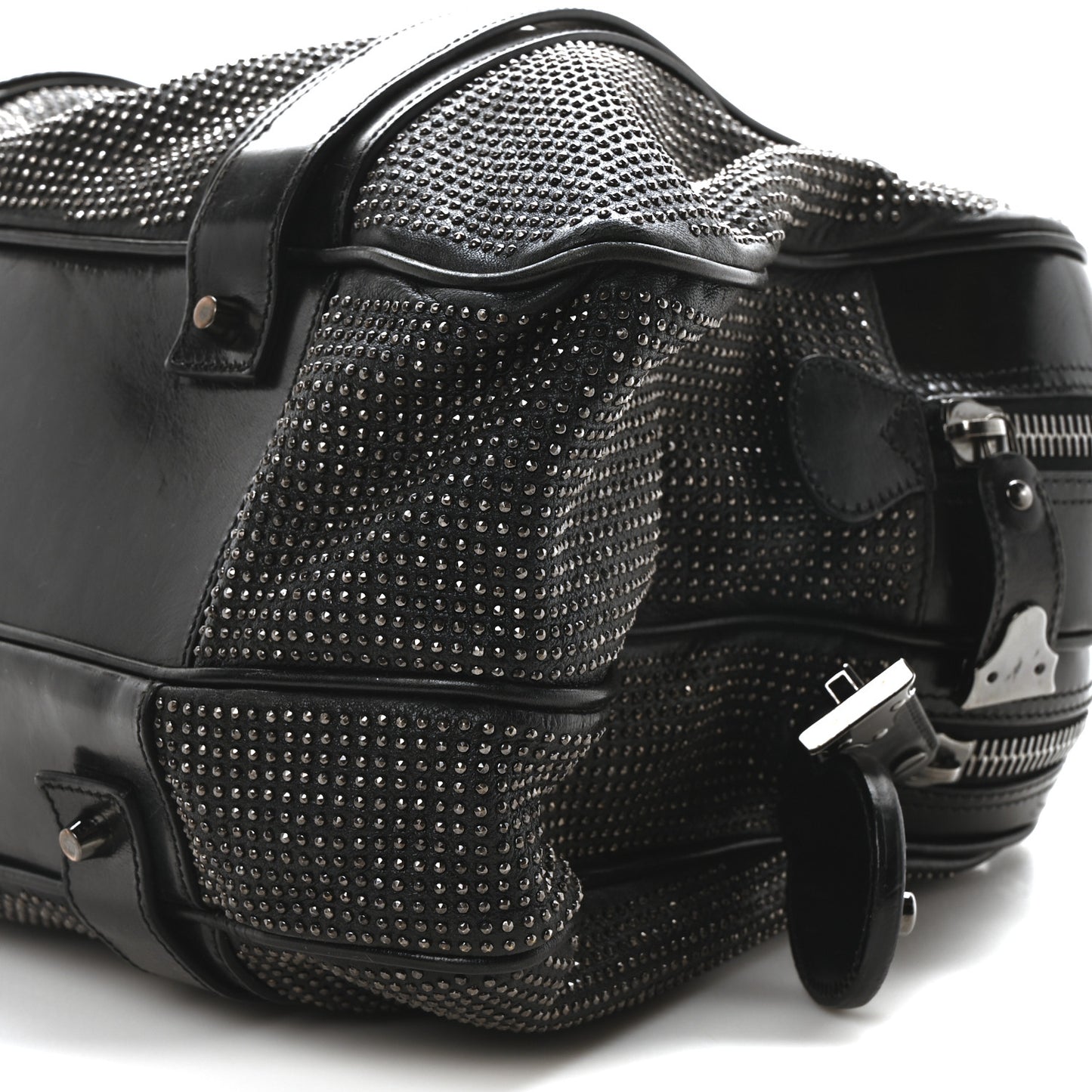 Prorsum Calfskin Studded Knight Satchel Black