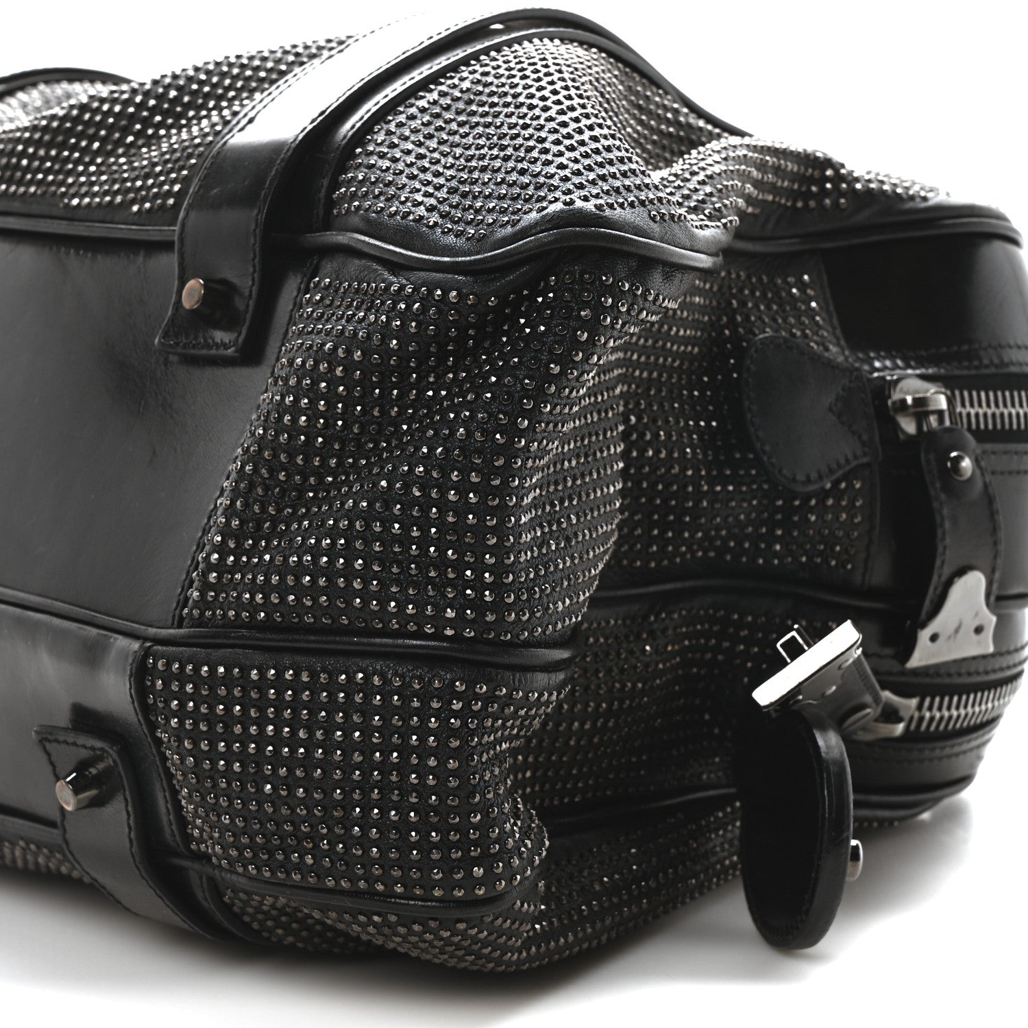 Burberry Prorsum Calfskin Studded Knight Satchel Black 11 of 11