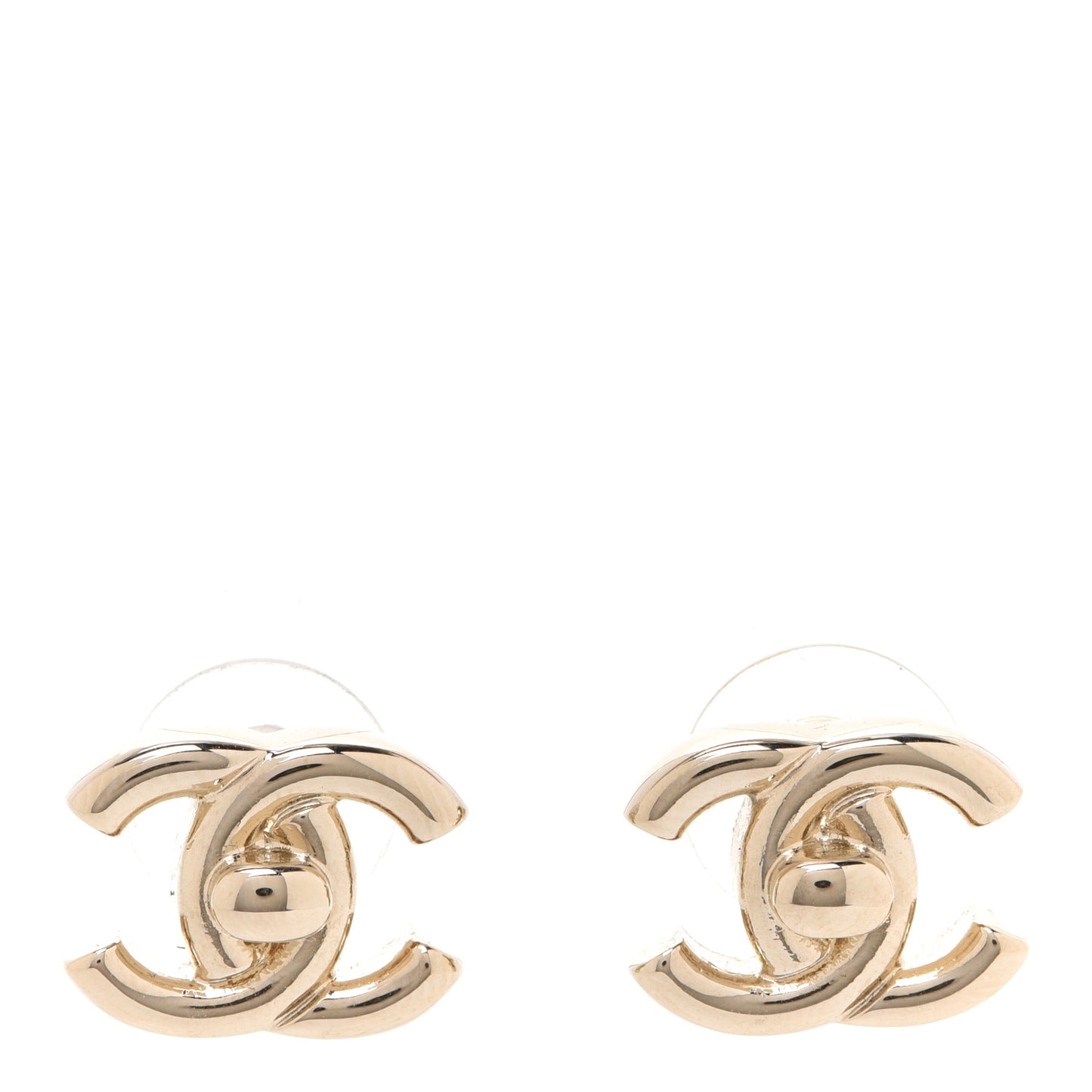 Metal CC Turnlock Earrings Gold