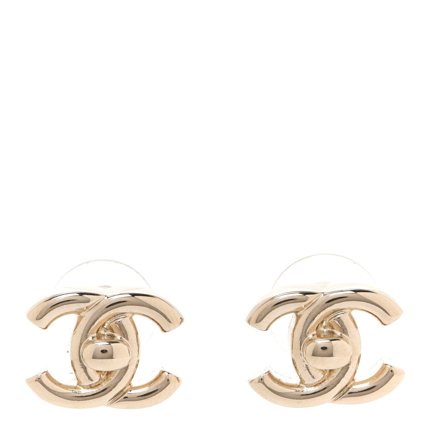 Chanel Metal CC Turnlock Earrings Gold 1 of 5
