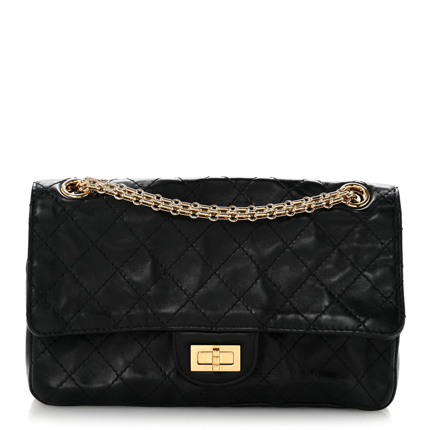 Lambskin Quilted Crush 2.55 Reissue 225 Flap Black