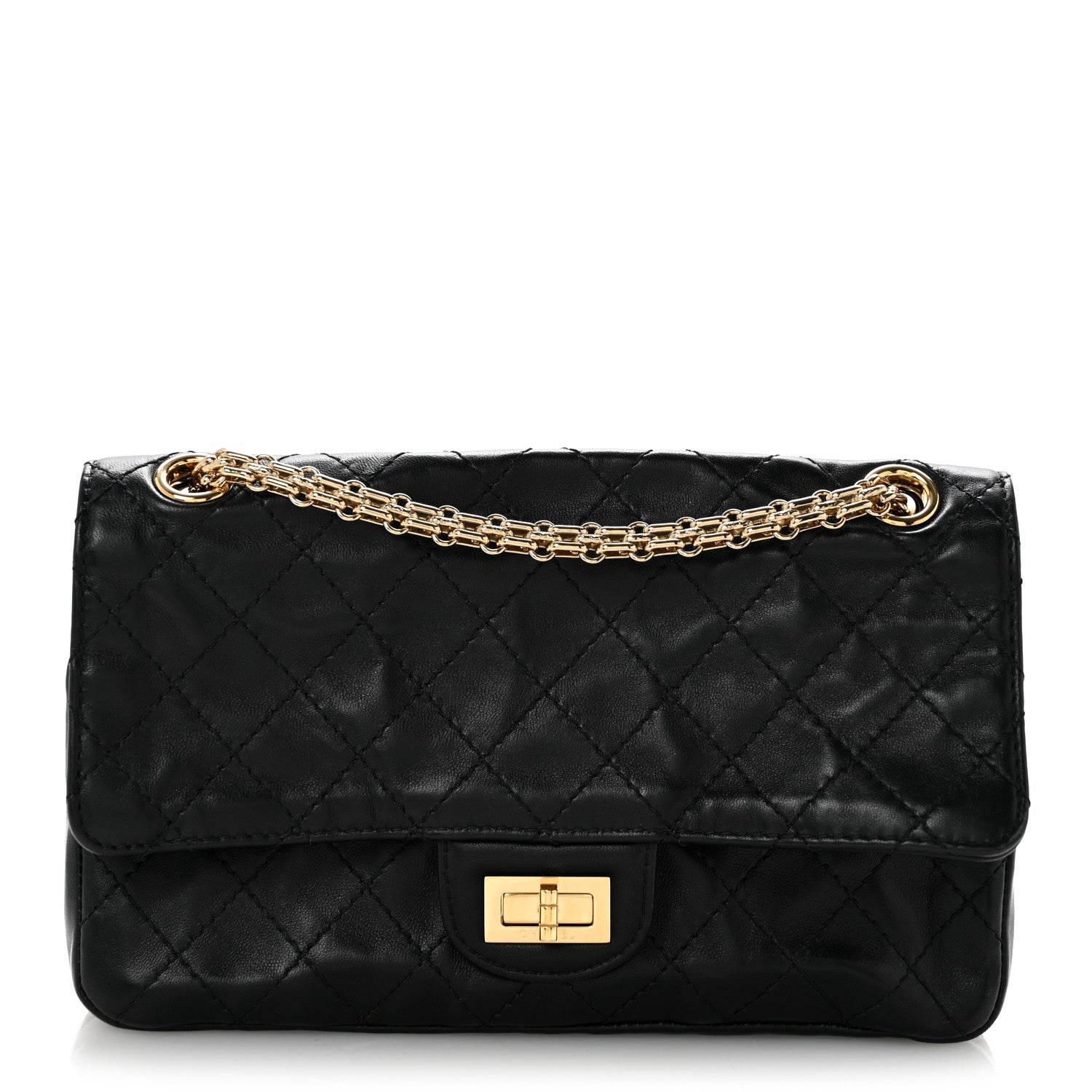 Chanel Lambskin Quilted Crush 2.55 Reissue 225 Flap Black 1 of 15
