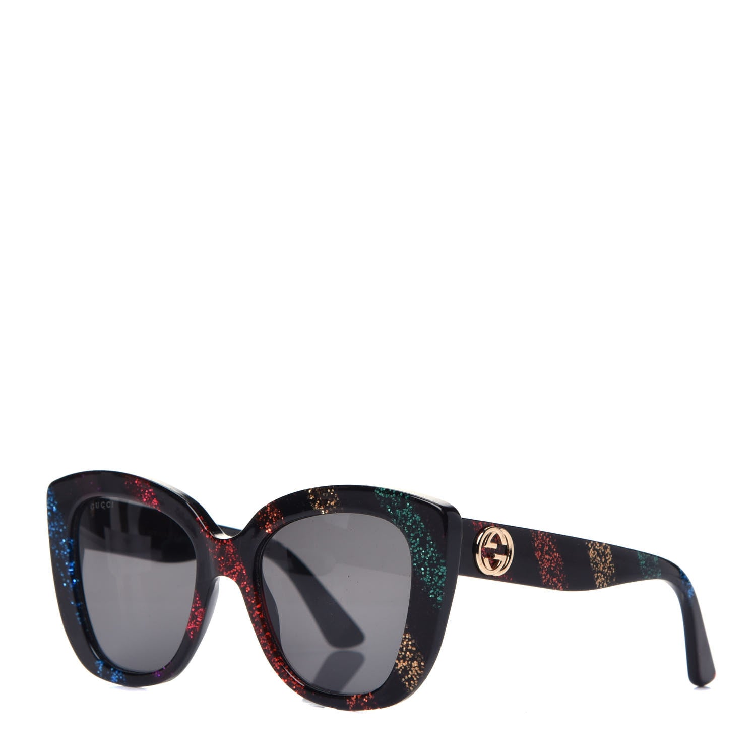 Gucci Acetate Glitter Sunglasses GG0327S Black 1 of 8