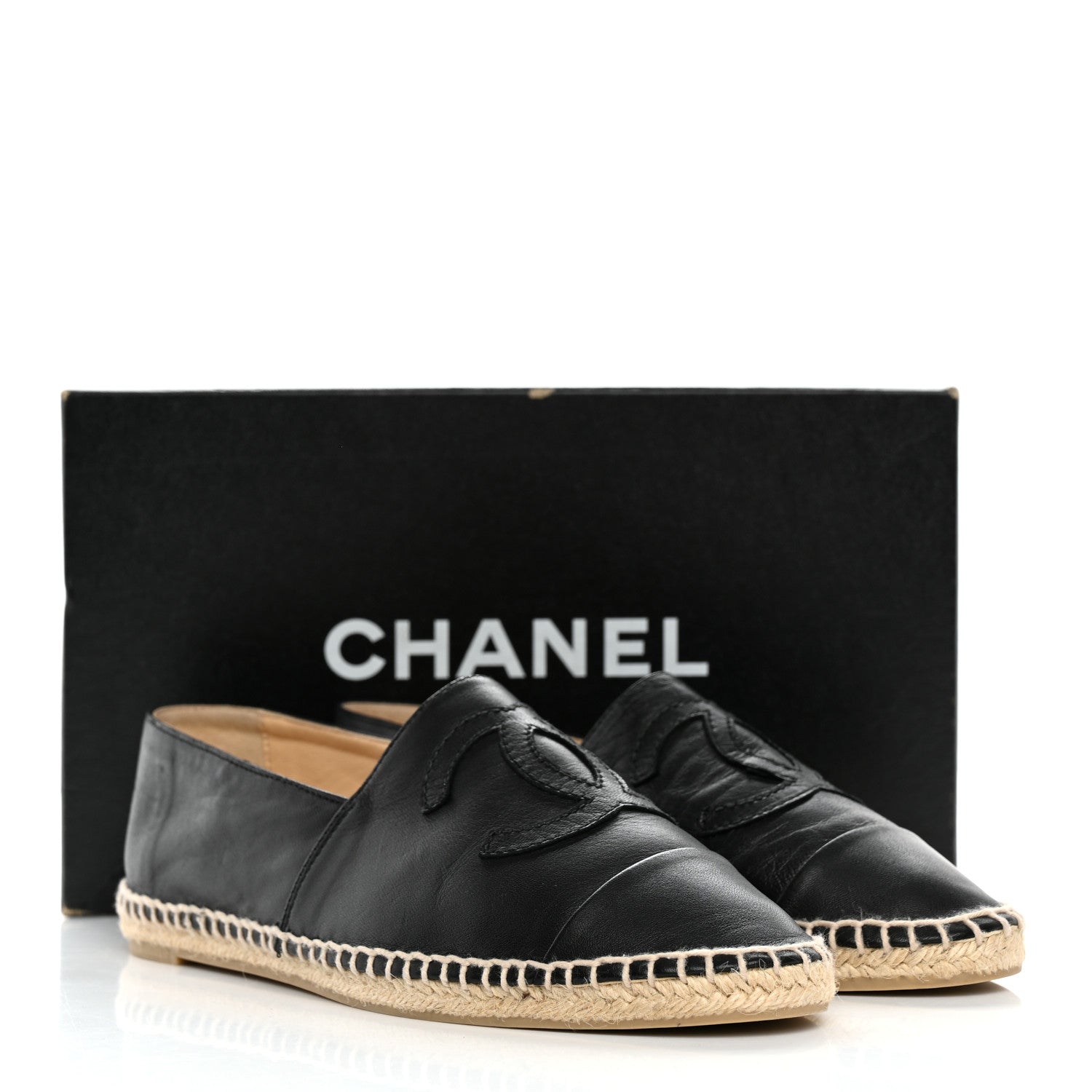 Chanel Lambskin CC Espadrilles 40 Black 9 of 9