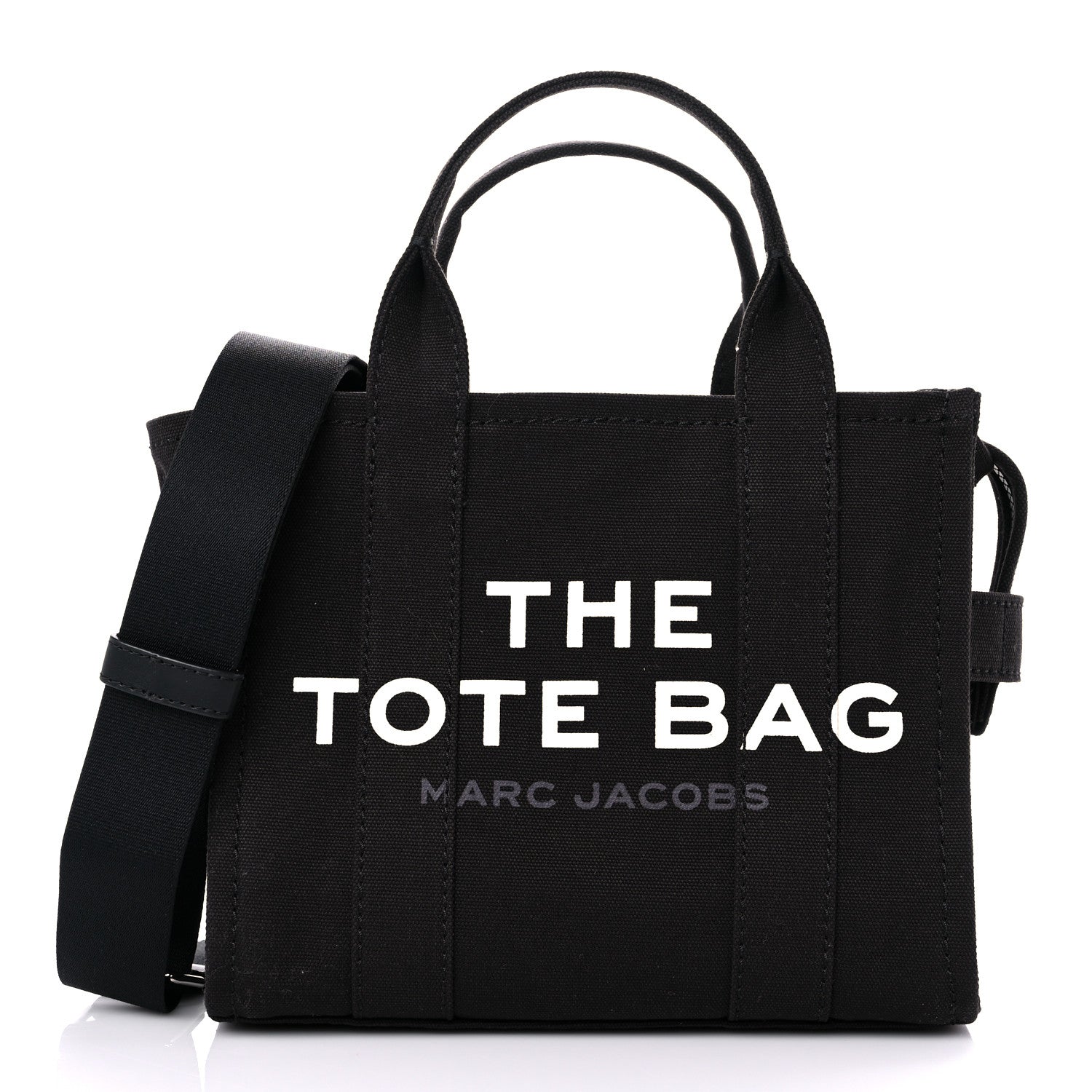 Marc Jacobs Cotton Canvas Mini The Traveler Tote Bag Black 1 of 10
