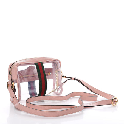 Gucci Vinyl Web Mini Ophidia Transparent Shoulder Bag Perfect Pink 3 of 10