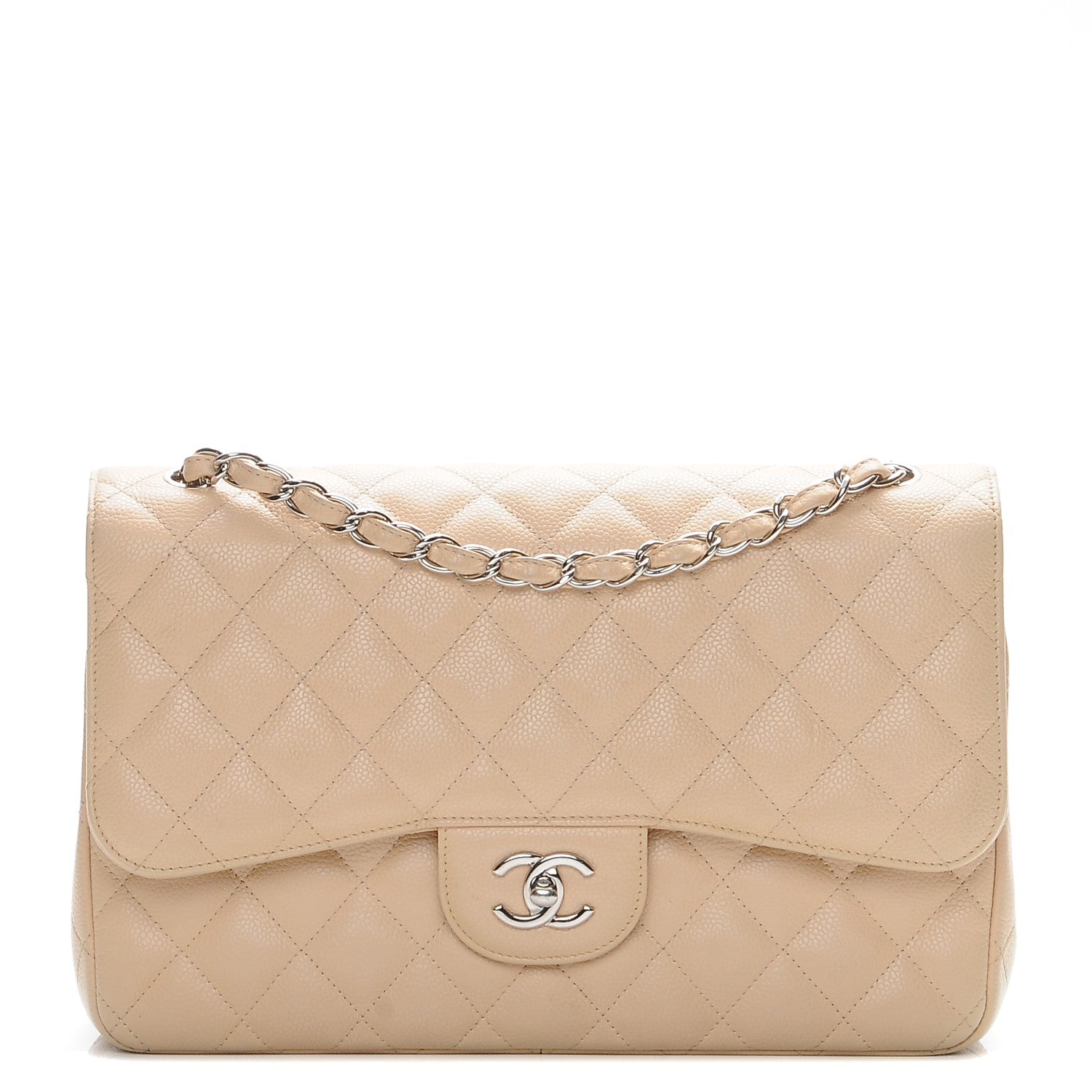 Chanel Caviar Quilted Jumbo Double Flap Beige Clair 1 of 7