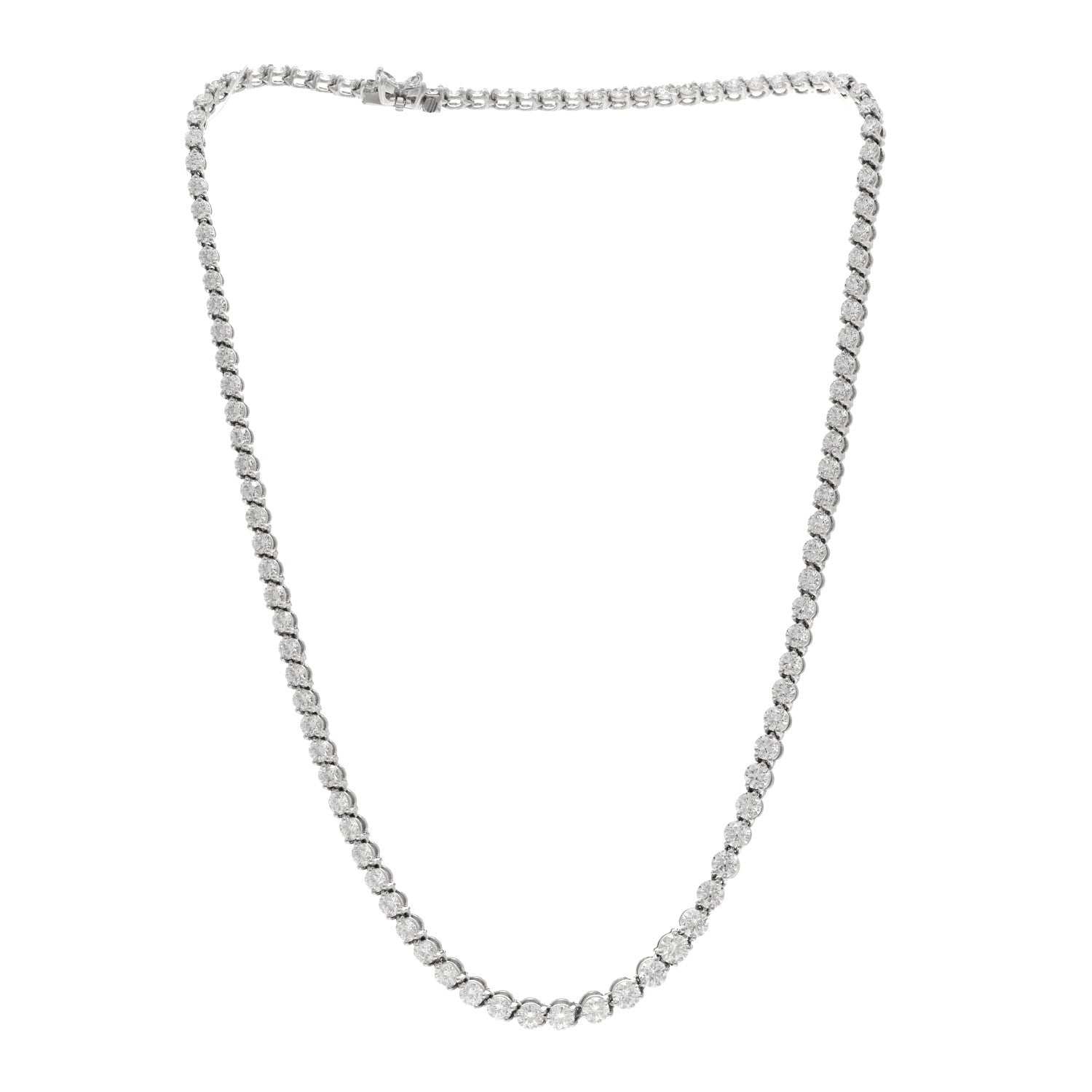 Tiffany Platinum Diamond Victoria Graduated Line Necklace 3 of 4