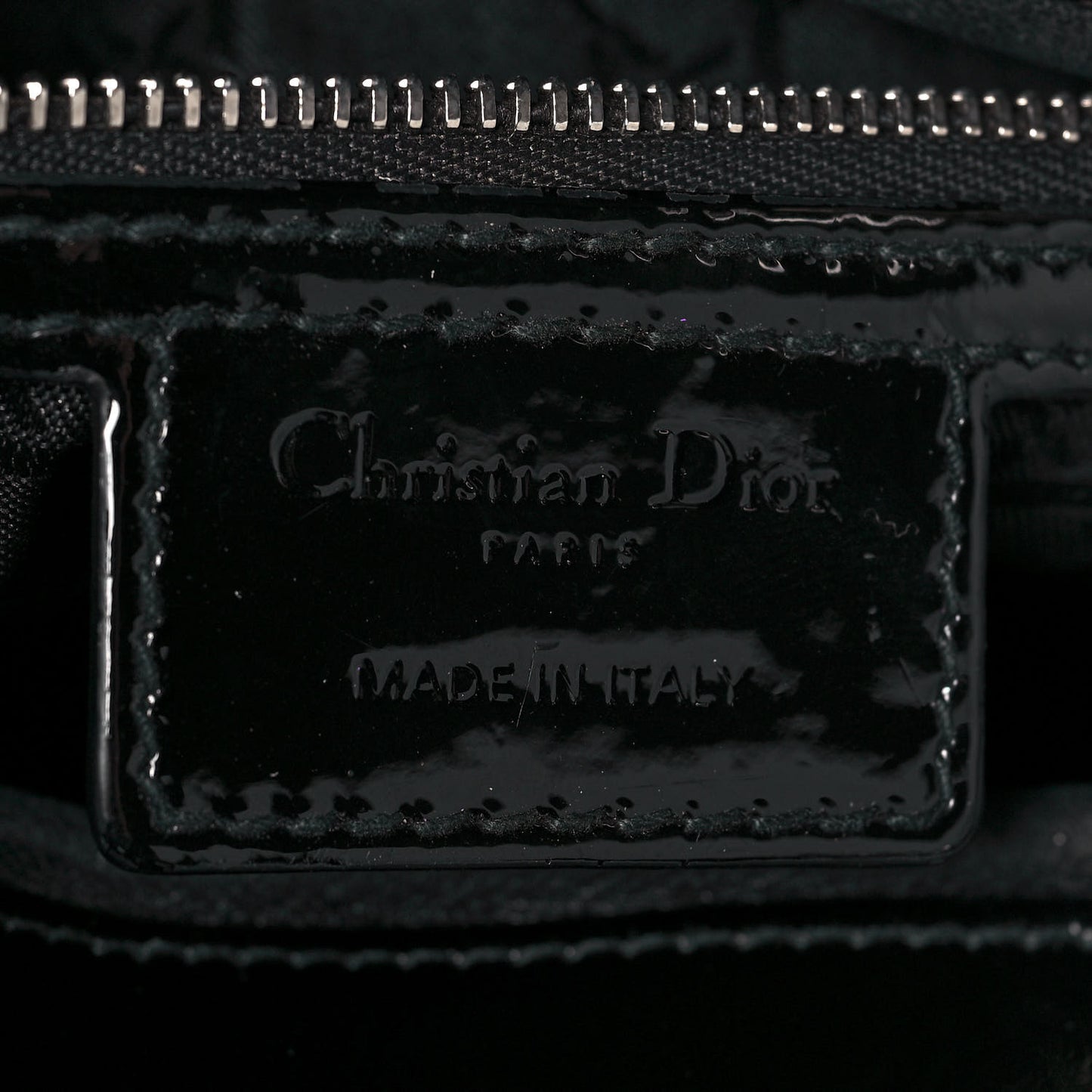 Patent Cannage Large Lady Dior Black