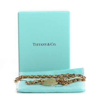 Tiffany 18K Yellow Gold Return To Oval Tag Choker Necklace 5 of 7