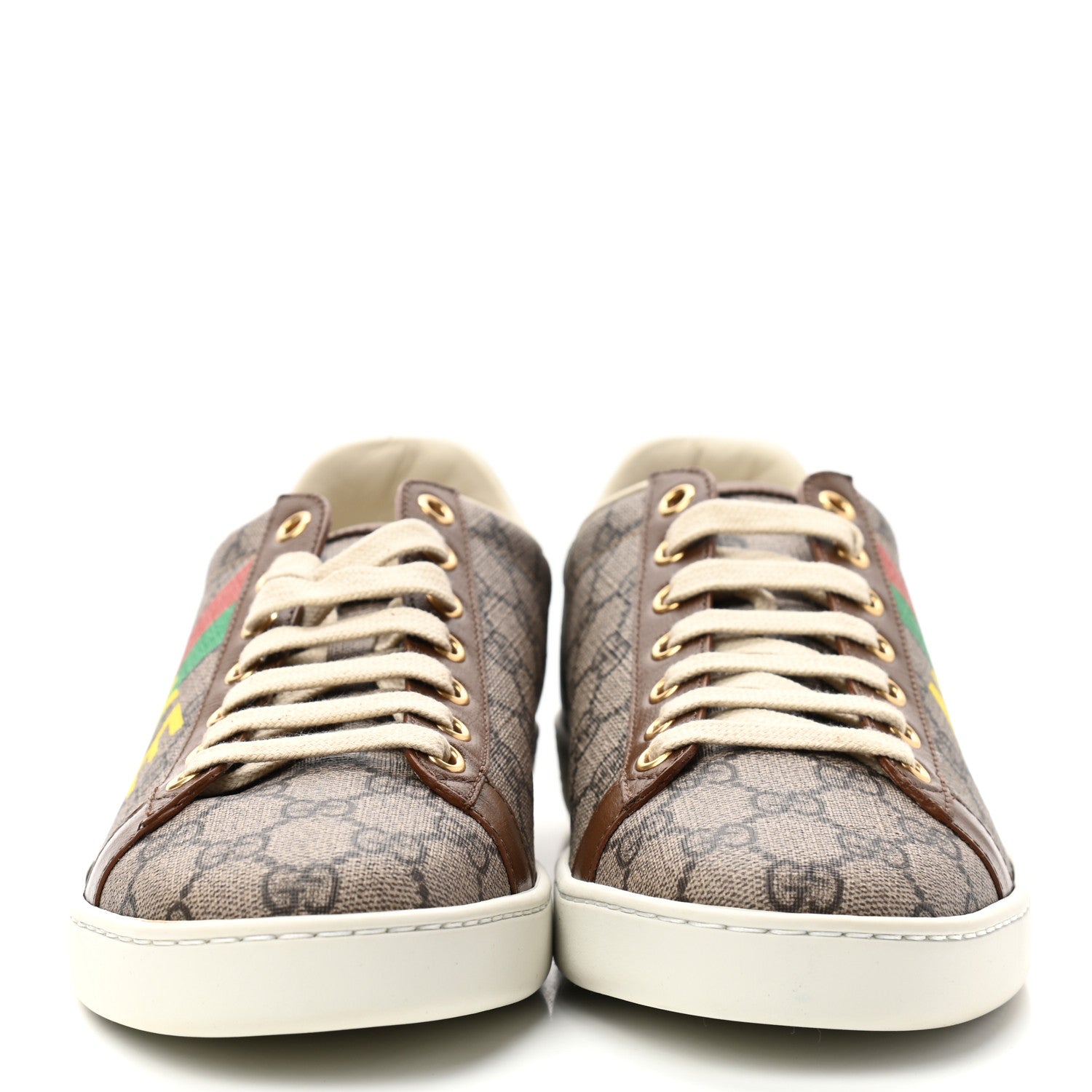 Gucci GG Supreme Monogram Fake/Not Womens Ace Sneakers 41 Beige New Shamarock Brown Sugar 2 of 8