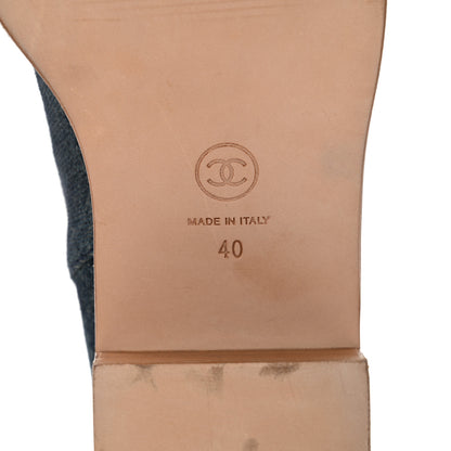 Chanel Denim Wyoming Knee High Boots 40 Navy 6 of 12