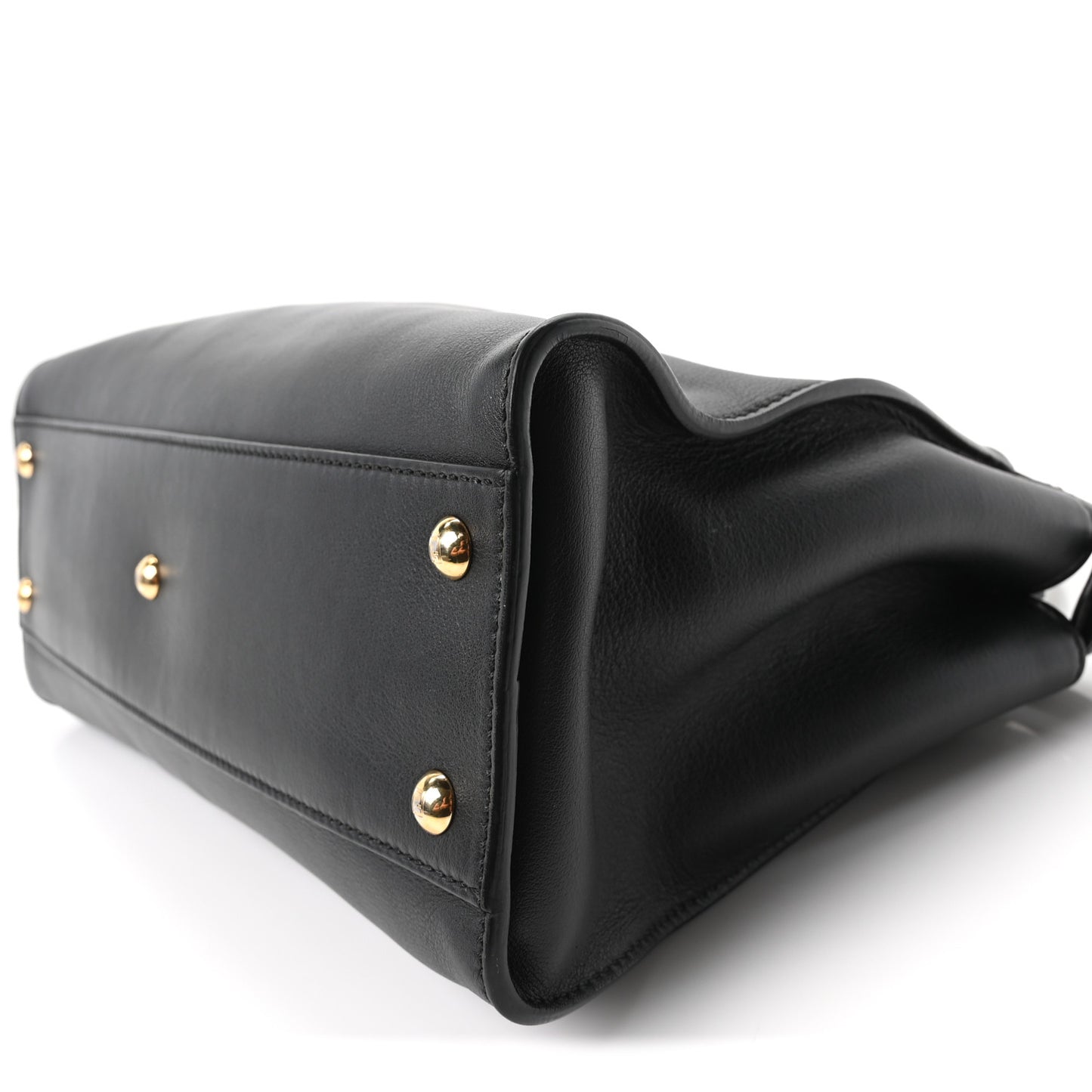 Vitello Seta Shiny Nappa Medium Peekaboo Iconic Satchel Black