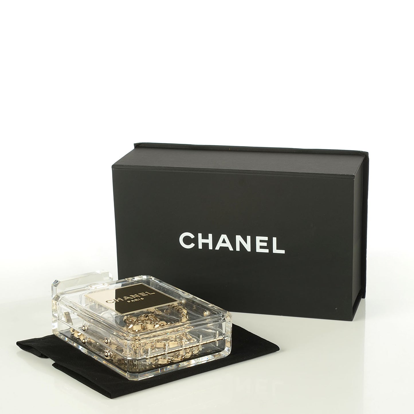 Transluscent Plexiglass Perfume Bottle Clutch