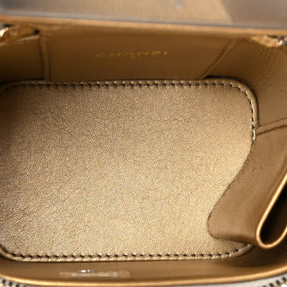 Chanel Lambskin Quilted Pearl Crush Mini Vanity Case With Chain Grey 4 of 10