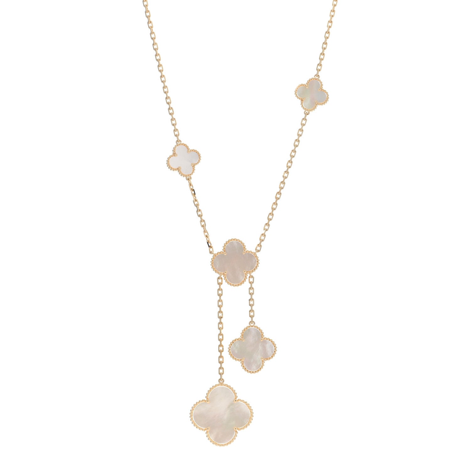 Van Cleef & Arpels VAN CLEEF & ARPELS 18K Yellow Gold Mother of Pearl 6 Motifs Magic Alhambra Necklace 1 of 4