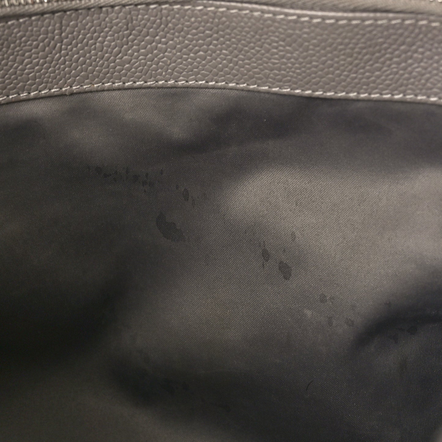 Caviar Quilted Grand Shopping Tote GST Light Grey